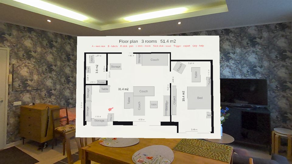 The same floor plan squared up, black ink on a white sheet